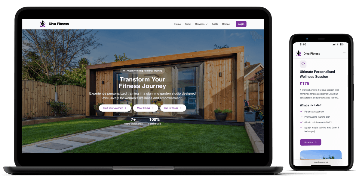 Diva Fitness Website and CMS